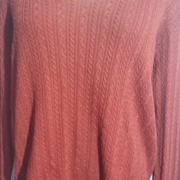 Dress barn rust cable knit sweater size large - Picture 2 of 6